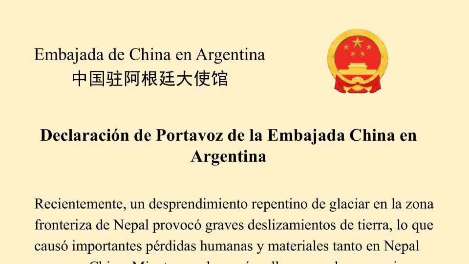 China rechaza acusaciones de funcionario argentino sobre tragedia en Nepal y escala tensión diplomática